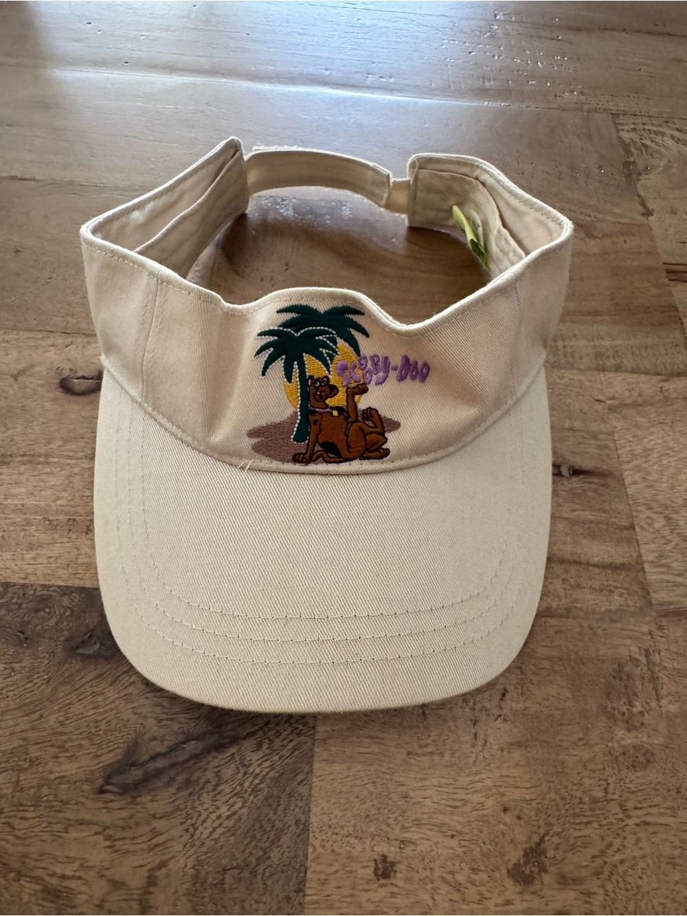 Vtg Cartoon Network 2002 cream Visor Scooby Doo embrodery summer